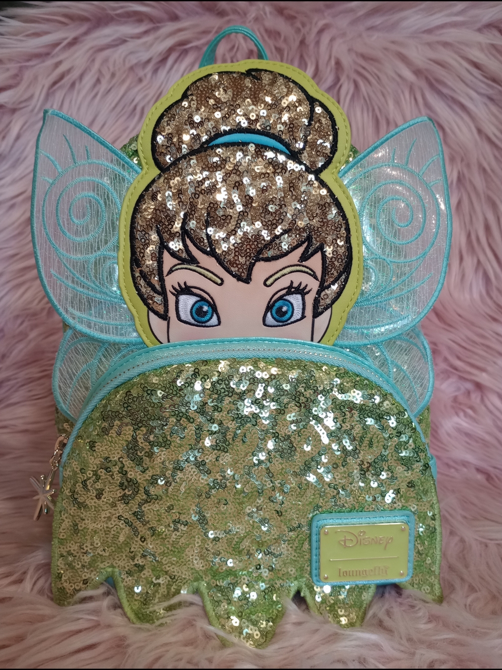 Disney Tinkerbell Sequin Backpack Loungefly - Picture 2 of 11